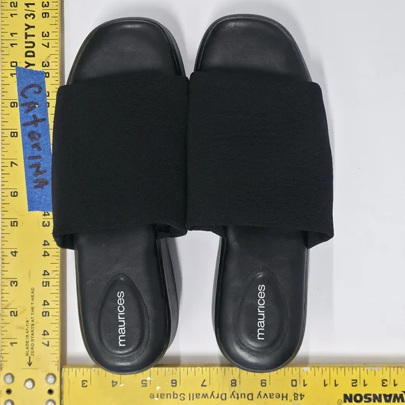 11 Maurice’s sandal black SuperCush April Platform slip on 90’s Y2K - Picture 3 of 9
